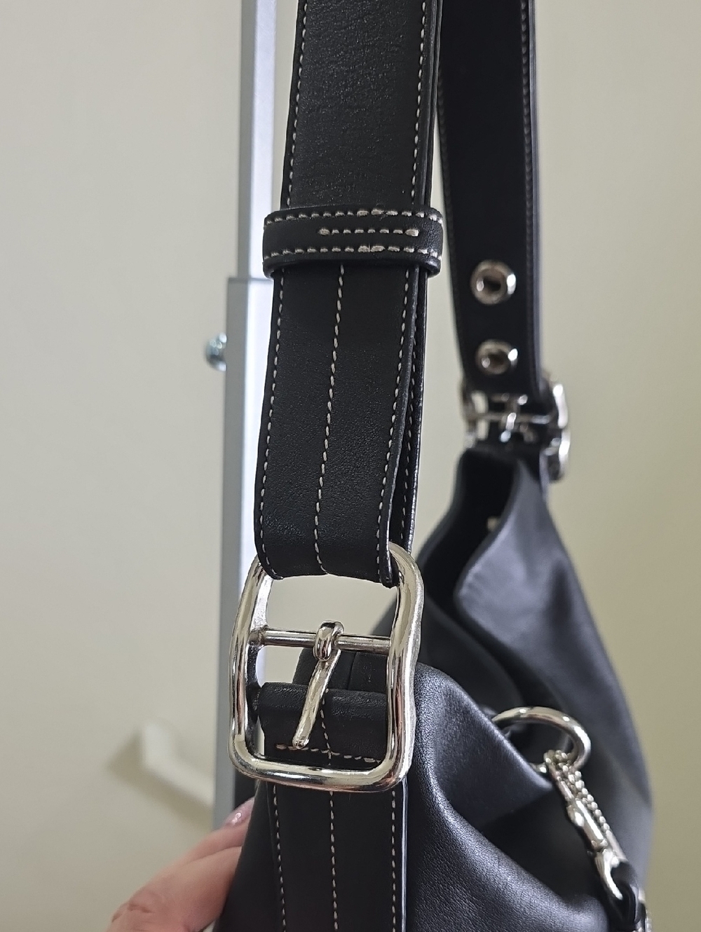 COACH 1415 Vintage 2004 Legacy Slim Black/Silver Smooth Leather Crossbody EUC - Picture 7 of 17